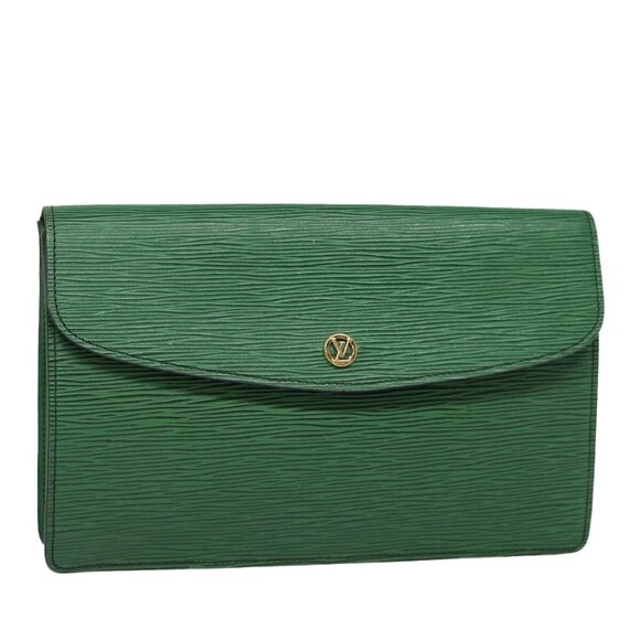 LOUIS VUITTON Epi Montaigne 27 Clutch Bag Green - Picture 2 of 16